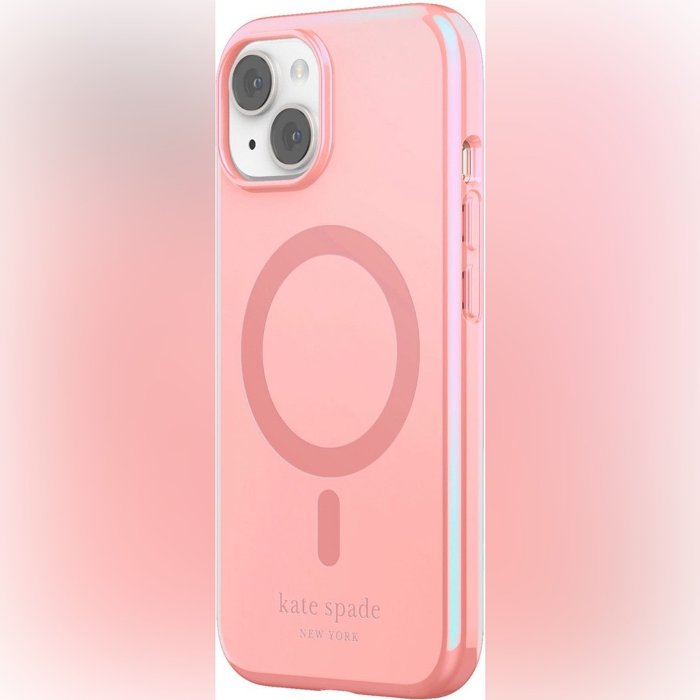 NIB NWT kate spade new york Hardshell Magsafe Case iPhone 14 Grapefruit Soda